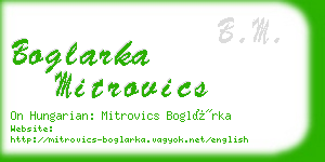 boglarka mitrovics business card